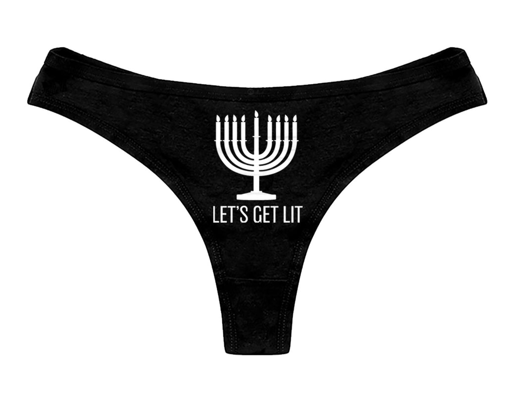 Lets Get Lit Menorah Thong Panties Sexy Slutty Funny Hanukkah Party Je NYSTASH Lets Get Lit Menorah Thong Panties Sexy Slutty Funny Hanukkah Party Je NYSTASH