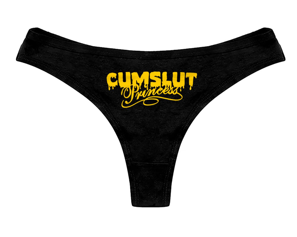 Cumslut Princess Sexy Slutty Funny Naughty Bachelorette Party Bridal Gift  Panty Cum Slut Womens Thong Lingerie