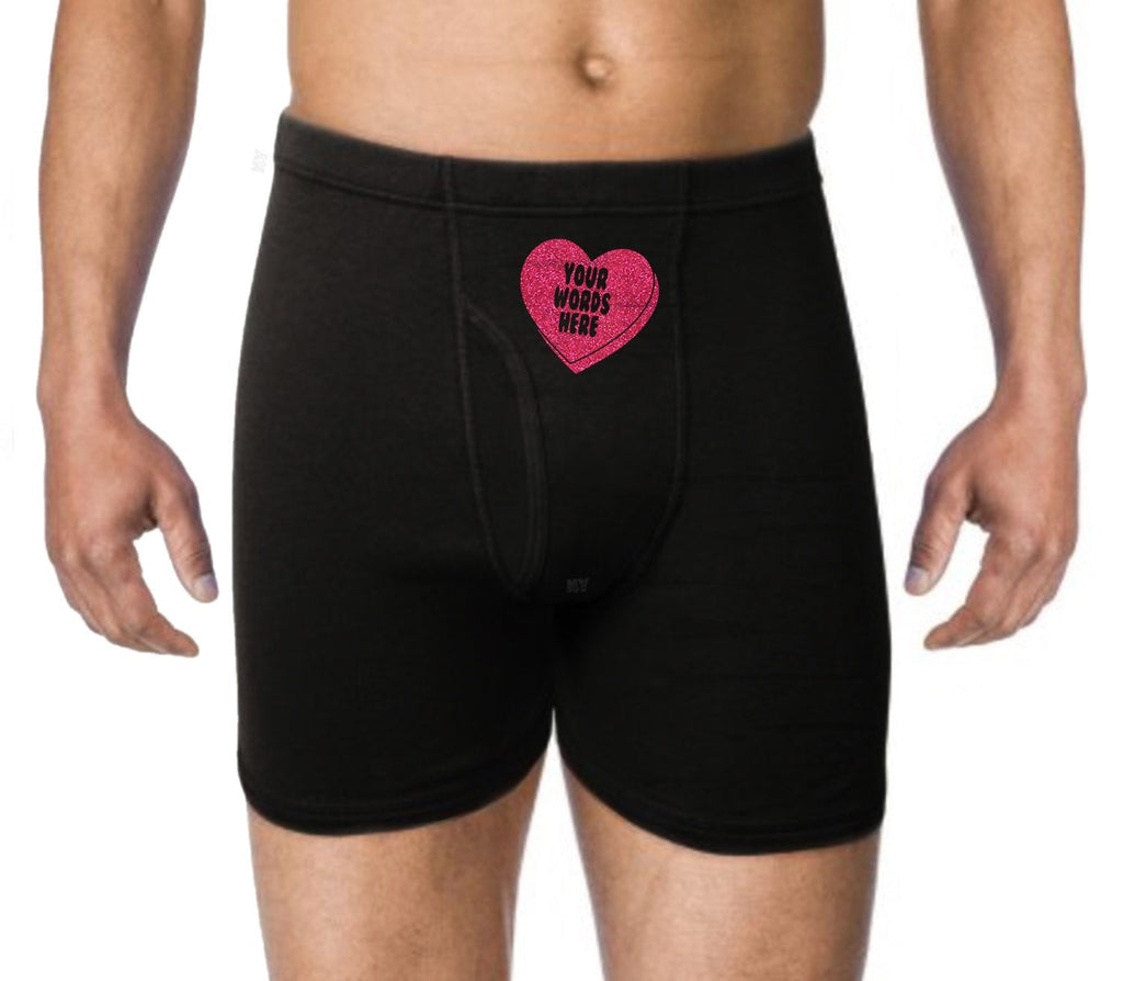 Custom Candy Heart Mens Underwear Funny Gift For Him Boyfriend Husband –  NYSTASH