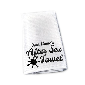 Personalized After Sex Towel Custom Printed With Your Name Funny Gag Gift For Boyfriend Husband Girlfriend Wife Anniversary Valentines Day